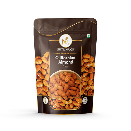 Nutrimuch Californian Almonds Premium Quality - 100% Organic & Raw Almonds (Badam) for Snacking & Fitness