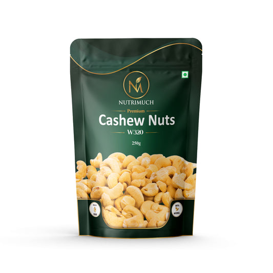 Nutrimuch Premium Cashews (W320 Grade) - 100% Organic & Raw Kaju